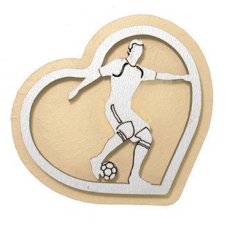 Calamita Magnete Cuore in legno Calciatore Cuore Confettata Segnaposto