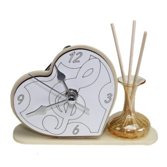 Orologio Profumatore in Vetro Soffiato con Chiave Di Sol Musica Comunione Scrivania Diffusore