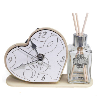 Profumatore Orologio Cuore con Chiave di Violino Sol e Croce Papale Diffusore Profumo