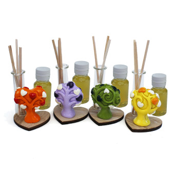 Profumatore Cuore Icona Albero della Vita Colorato Cuori Resina Battesimo Nascita Matrimonio