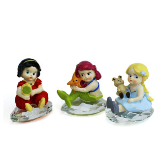 Icona in cristallo e Resina Principesse Baby Sirena Nascita Bimba Battesimo Compleanno Nascita Comunione Segnaposto