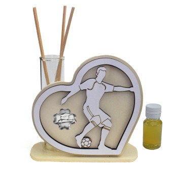 Profumatore Cuore in legno Calciatore per Laurea Pergamena Diffusore Profumo