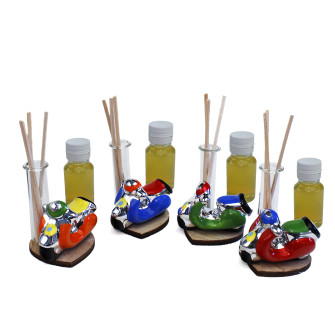 Profumatore con Cuore in legno con Moto Vespa Battesimo Comunione Compleanno Battesimo