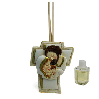 Profumatore Crocifisso Croce Gold Sacra Famiglia Diffusore per Ambienti Profumo