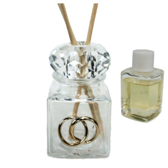 Profumatore Diffusore in Cristallo con Coppia Fedi Nozze Matrimonio Anniversario Profumo