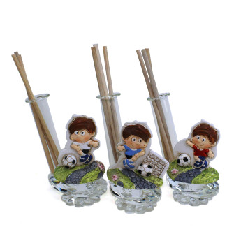 Profumatore in cristallo e Resina Calcio Calciatore Partita Football Nascita Comunione Battesimo Diffusore Profumo Ambienti