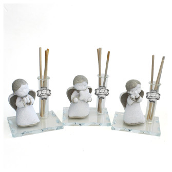 Profumatore in vetro con Angelo Angioletto Puttino Quadrifoglio Cappello Tocco Laurea Diffusore Profumo Ambienti