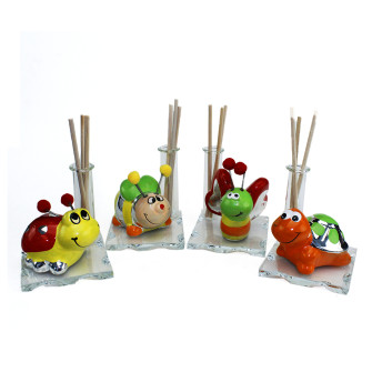 Profumatore in vetro e Resina con Animali Animaletti in Resina Battesimo Comunione Compleanno Diffusore Profumo Ambienti