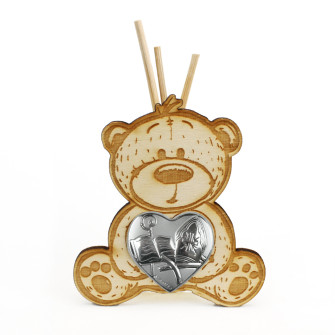 Profumatore Orso Orsetto in Legno con Cuore Santa Cresima Diffusore Profumo