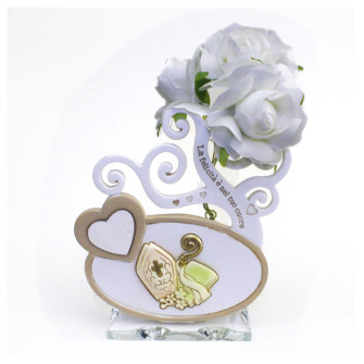 Profumatore Portafiori in vetro con Albero della Vita e Cuore Icona Santa Cresima Diffusore Ambienti