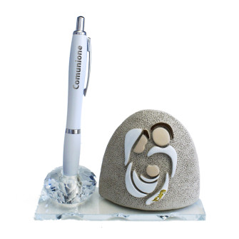 Profumatore PortaPenne in Cristallo Sacra Famiglia Prima Comunione Penna Diffusore Profumo