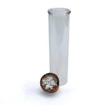 Provetta Portaconfetti in vetro Shabby Chic Quadrifoglio 30 Anniversario Nozze Trentesimo Compleanno con Tappo Sughero Confettata