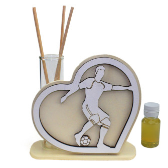 Profumatore Cuore in legno Calciatore per Nozze Battesimo Comunione Diffusore Profumo