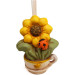 Profumatore in Vetro e porcellana girasole tulipano e quadrifoglio con coccinella portafortuna completi di scatole regalo e profumo