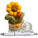 Profumatore in Vetro e porcellana per matrimonio e anniversario con fiori girasole tulipano quadrifoglio e coccinella portafortuna 