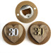 Apri Bottiglie Apribottiglie con Calamita Moderno Design Tondo in Legno + Scatolina in Bambù Cuore 30 Trentesimo Compleanno Nozze Anniversario Matrimonio
