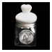 Barattolo in vetro Shabby Chic con Tappo Cuore in Ceramica per Santa Cresima Portaconfetti 