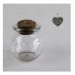 Barattolo in vetro Tondo con Ciondolo Cuore Cuoricino Coppia Heart Porta Confetti Segnaposto