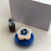 Profumatore in ceramica vari colori completo di scatola e profumo_Azzurro_6,5x6,5cm