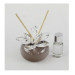 Bomboniera Profumatore Marrone Tondo in ceramica con Fiore in Cristallo Diffusore per Ambienti