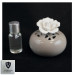 Bomboniera Profumatore Panna Tondo in ceramica con Fiore Bianco Diffusore per Ambienti