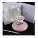 Bomboniera Profumatore Rosa Tondo in ceramica con Fiore Bianco Diffusore per Ambienti