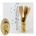Bomboniera Utile Porta Posate Mestoli in legno Chiave Orso Orsetto Orsacchiotto Legno Bianco Cucina Shabby Chic