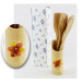 Bomboniera Utile Porta Posate Mestoli in legno Margherita Girasole e Coccinella Cucina Shabby Chic