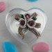 Scatoline a cuore con fiori in ceramica tipo capodimonte