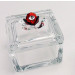 Scatola portagioie con fiore in cristallo vari colori_Rosso_Grande 6.5x7x7cm