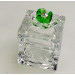 Scatola portagioie con fiore in cristallo vari colori_Verde_Piccola 6.6x5x5cm