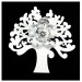 Calamita Magnete Albero della Vita Bianco in Legno con Fiore in cristallo Segnaposto Confettata