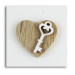Calamita Magnete Cuore in legno Chiave Portafortuna Confettata Segnaposto