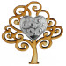 Calamita Magnete in Legno con Cuore Albero della Vita Segnaposto Confettata