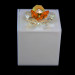 Scatolina in plexiglass bianco con fiore in cristallo_Giallo