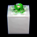 Scatolina in plexiglass bianco con fiore in cristallo_Verde
