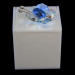 Scatolina in plexiglass bianco con farfalla in cristallo_Azzurro