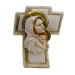 Icona Croce Crocifisso in resina con Madonna e Bambino Segnaposto Confettata