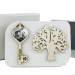 Icona in Ecopelle Chiave Madonna con Bambino Albero della Vita Confettata Idea Regalo