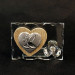 Icona in Vetro con Cuore in Legno e Fiore in Cristallo 50 Anniversario di Matrimonio