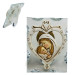 Icona in Vetro e Cristallo Quadretto con Cuore in resina intagliata Madonna Bambino Nozze Nascita Comunione Segnaposto Pensierino Confettata