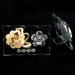 Icona quadrifoglio portafortuna Bimba Comunione e fiore in cristallo