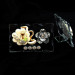 Icona quadrifoglio portafortuna con Calice Prima Comunione e fiore in cristallo