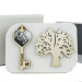 Icona in Ecopelle Chiave Sacra Famiglia Albero della Vita Confettata Idea Regalo