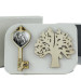 Icona in Ecopelle Chiave Sacra Famiglia Albero della Vita Confettata Idea Regalo