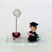 Portafoto Laurea con Fiore in cristallo (kit 6 pezzi)