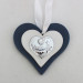 Icona cuore in legno con fonte battesimale con scatola (kit 12 pezzi)