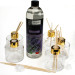 Kit 5 pz Profumatore in Vetro Tondo con Ricarica Profumo Essenza Lavanda Diffusore per Ambienti 500ml