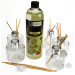 Kit 5 pz Profumatore in Vetro Tondo con Ricarica Profumo Essenza Lime Ginger Limone Agrumi Diffusore per Ambienti 500ml