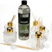 Kit 5 pz Profumatore in Vetro Tondo con Ricarica Profumo Essenza Muschio Bianco Diffusore per Ambienti 500ml